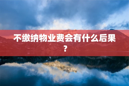 不缴纳物业费会有什么后果？