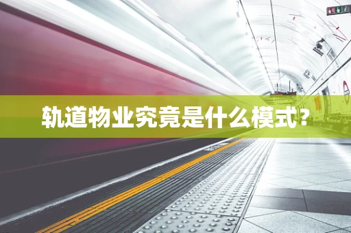 轨道物业究竟是什么模式？