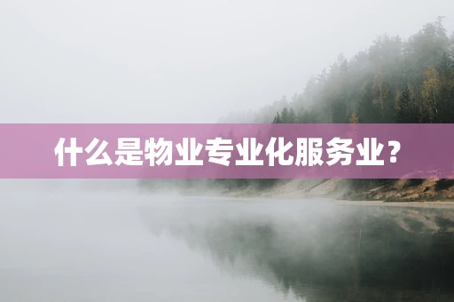 什么是物业专业化服务业？