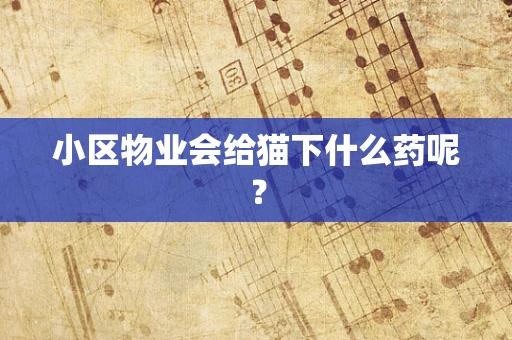 小区物业会给猫下什么药呢？