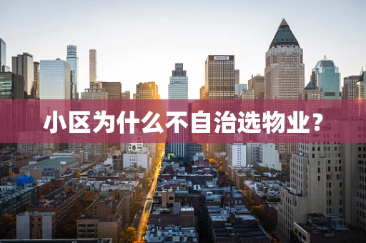 小区为什么不自治选物业？