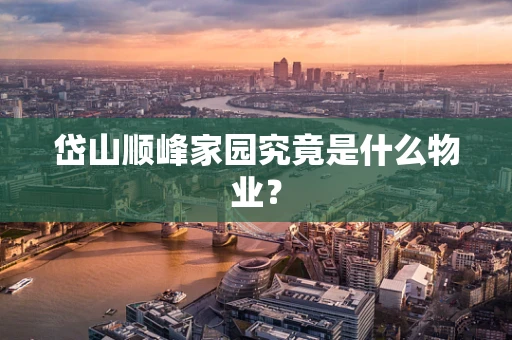 岱山顺峰家园究竟是什么物业？