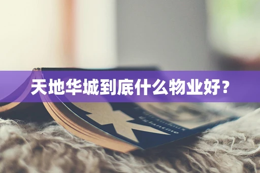 天地华城到底什么物业好？