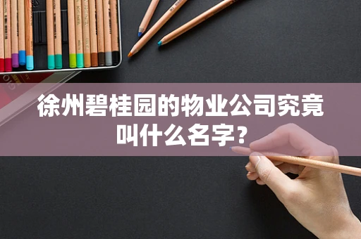徐州碧桂园的物业公司究竟叫什么名字？