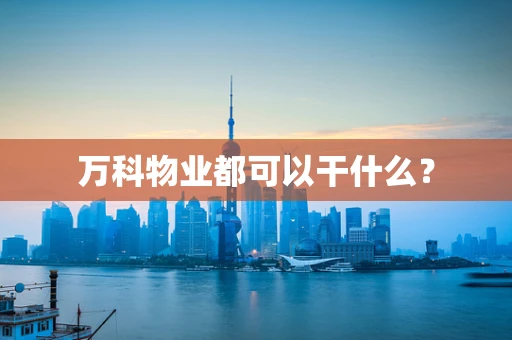 万科物业都可以干什么？