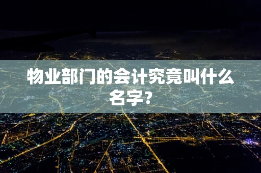 物业部门的会计究竟叫什么名字？