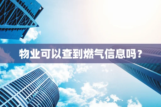 物业可以查到燃气信息吗？