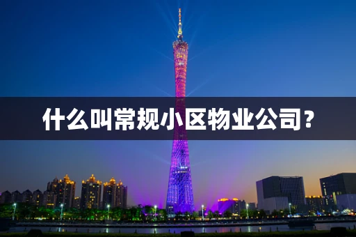 什么叫常规小区物业公司？