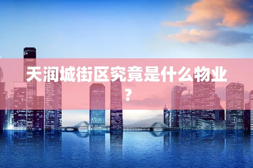 天润城街区究竟是什么物业？
