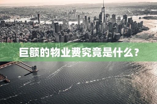 巨额的物业费究竟是什么？