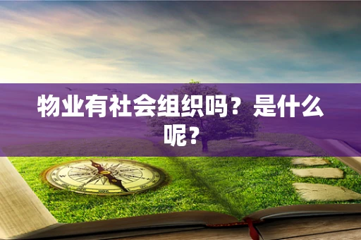 物业有社会组织吗？是什么呢？