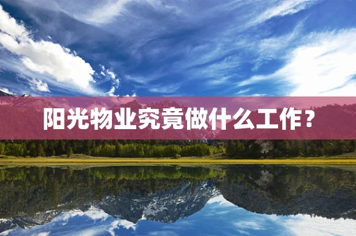 阳光物业究竟做什么工作？