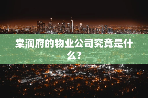 棠润府的物业公司究竟是什么？