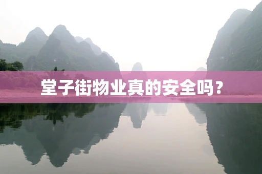 堂子街物业真的安全吗？